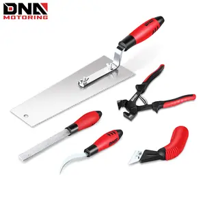 Tile Craft Pro Complete Tile Installation Kit Contains File, Tile Pliers, Tile Gap Cleaner, Caulk Extractor & Double-sided Saw, Five Piece Set