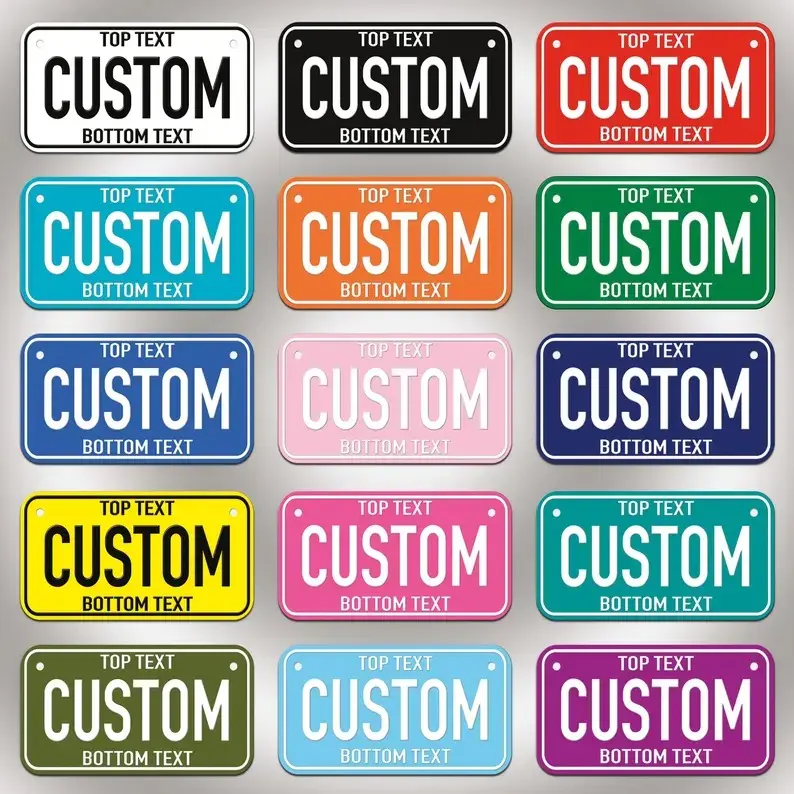 Custom State License Plates - Personalized Front Automotive Tags, 3x6 in & 6x12 in Sizes for Trucks, Motorbikes, Trailers, Scooters, Kid Cars, Bicycle