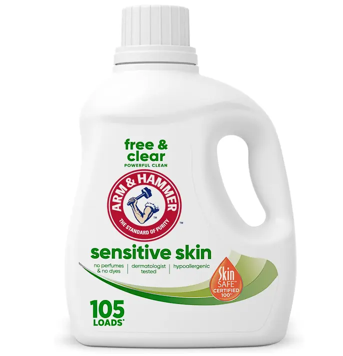 ARM & HAMMER Sensitive Skin Free & Clear Liquid Laundry Detergent, 105 fl oz, 105 Loads