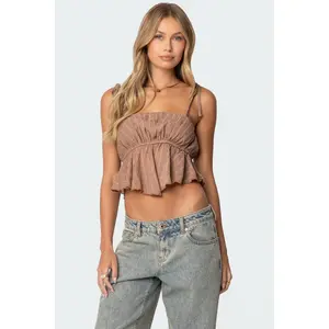 Rylie Textured Chiffon Flare Top