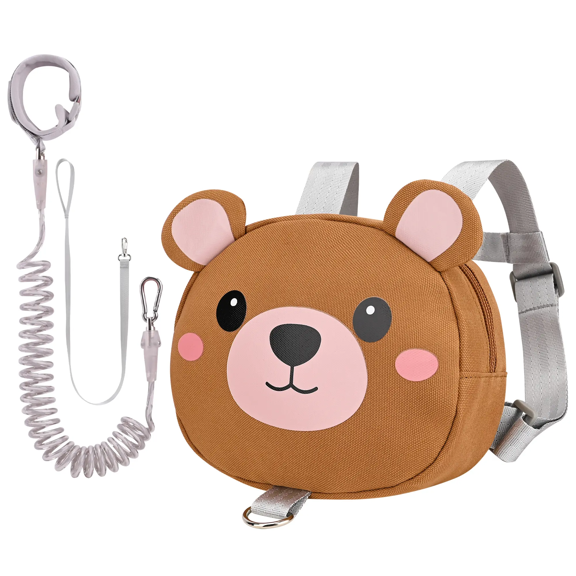 BEBAMOUR Unisex Toddler Anti-Loss Leash Backpak, Cute Animal Polyster Woven Fabric Safety Harness, Cute Cartoon Walking Harness Backpack, Adjustable Detachable Anti-Lost Rope