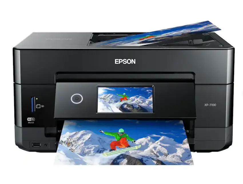 Epson XP-7100 Wireless All-in-One Inkjet Photo Printer, Color Printer with Print, Scan, Copy & Fax, Auto 2-Sided Printing, Wi-Fi, Mobile Printing, 30-Sheet ADF, Compact Design for Home, School, Crafts & Office