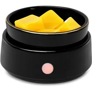 Wax Melt Warmer Candle Burner - Electric 3-in-1 Essential Oil Burner Ceramic  Candle Wax Burner for Scented Wax Tarts Candle Jars Essential Oils Home Office Bedroom  Decor (Black)