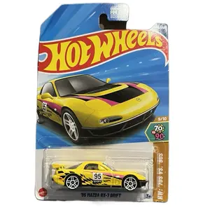 Yellow 1995 Mazda RX7 FD drift Diecast car 1:64 scale