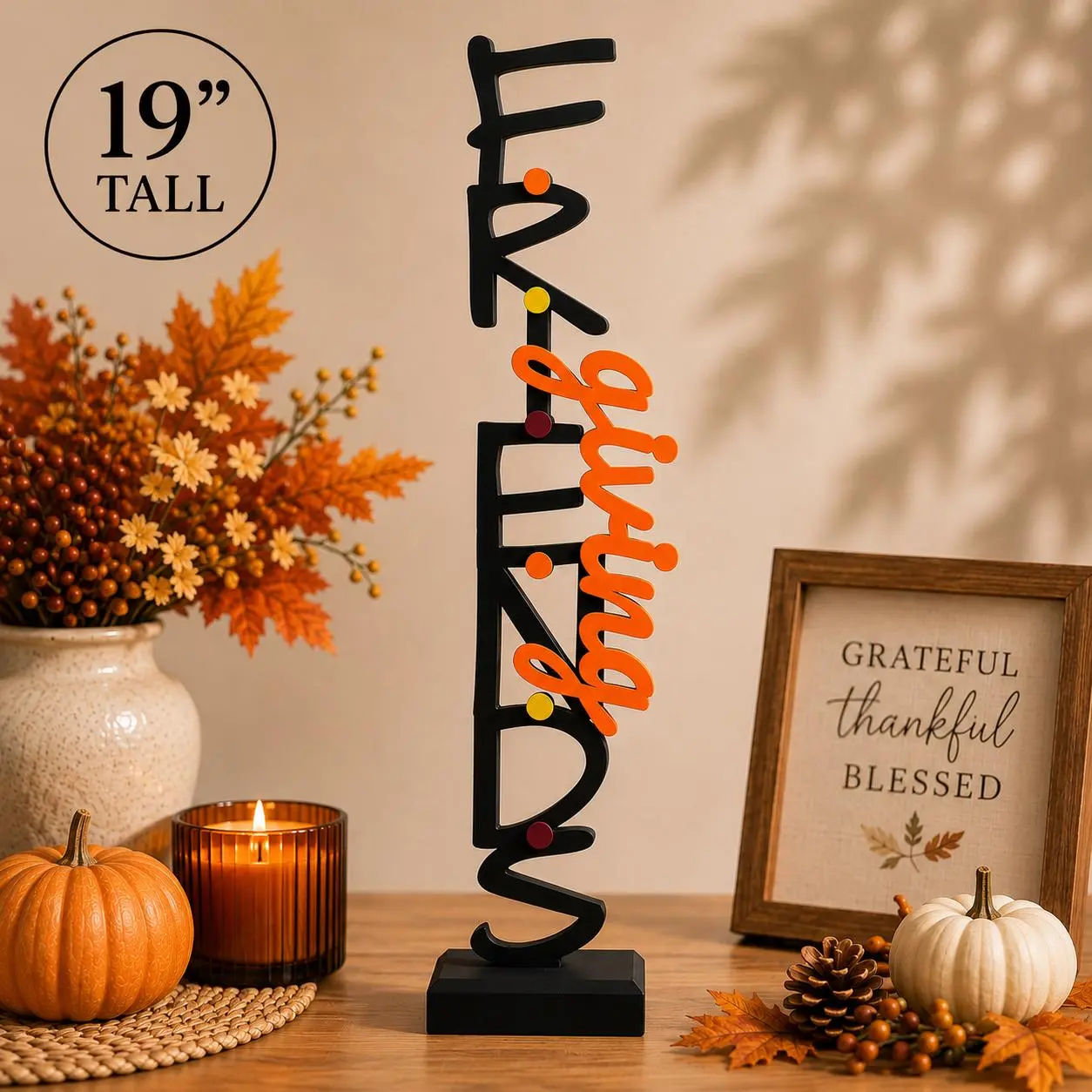 Friendsgiving Centerpiece 19 Inch Thanksgiving Table Decor