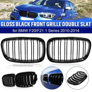 Car Front Bumper Kidney Grille Racing Grills For BMW 1 Series F20 F21 2011 2012 2013 2014 Replacement Double Slat Front Grilles