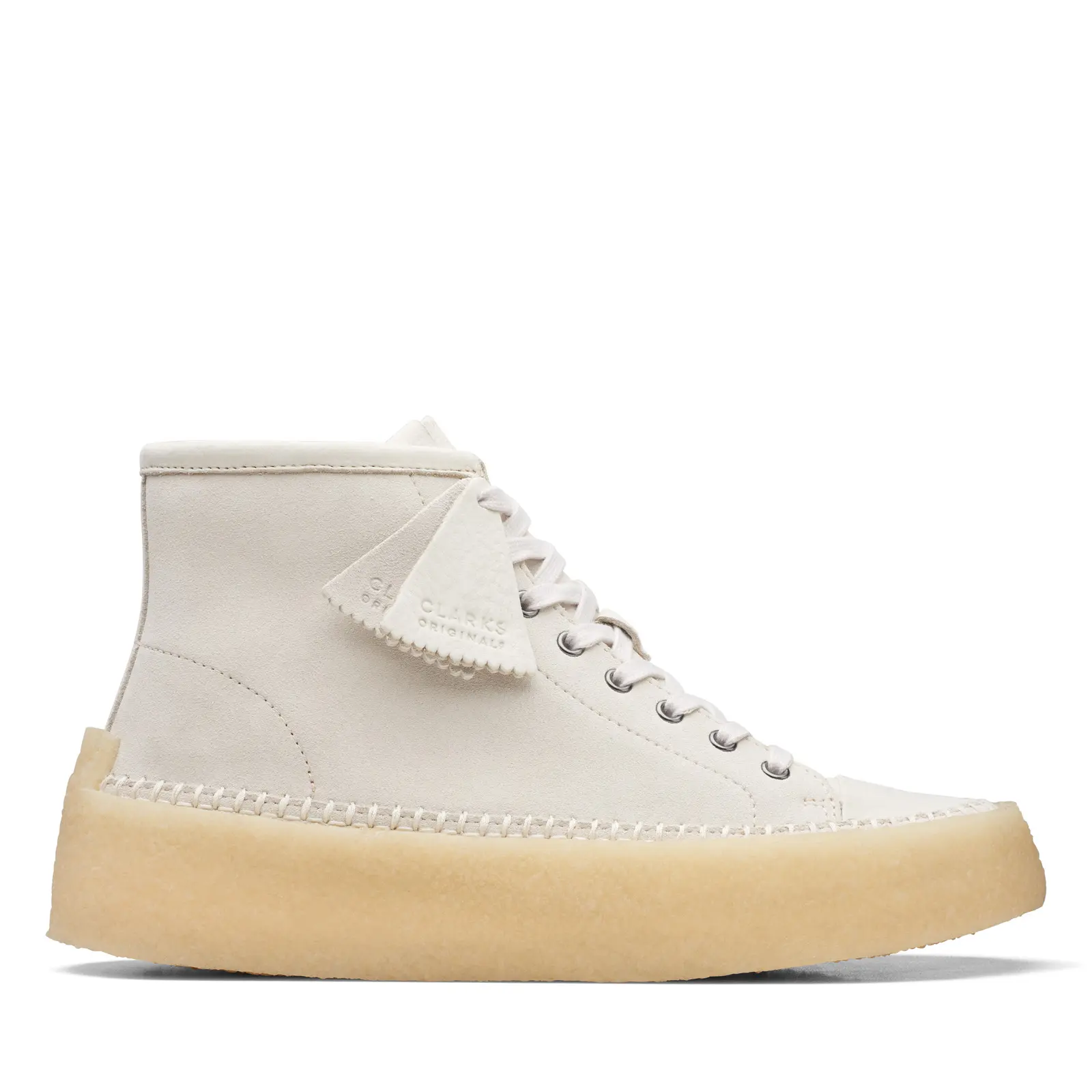 Clarks Caravan Mid 26167698 Mens White Suede Lifestyle Sneakers Shoes