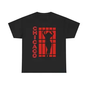 Chicago Broadway Musical Logo Black & Blue T-Shirt - Sizes S to 5XL - Stylish Graphic Tee for Theater Fans