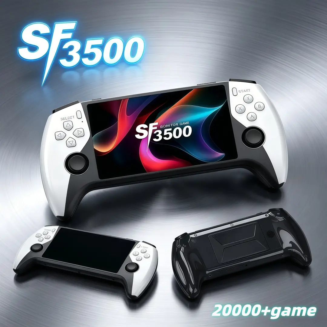 SF3500 Portable Retro Wireless Handheld Gaming Console Device - 5.1in HD IPS Screen, Built-in 14+ Emulators, High-Performance Chip, Mass Classic Titles, TV Connection Cable Support, Game Card Compatibility, Rechargeable, Ideal Gift for Gaming Enthusiasts,