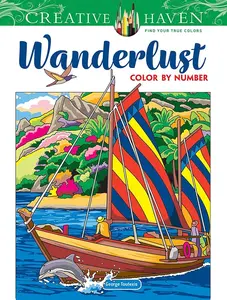 Creative Haven Wanderlust Color by Number (Adult Coloring Books: World & Travel), Coloring Painting, Art, Perforated Sheets