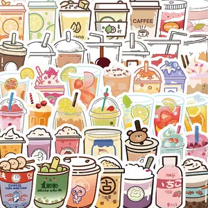 103PCS Cute Cartoon Pearl Milk Tea Beverage Graffiti Stickers for Helmet Bicycle Hand Account Pencil Case Decals LanLanStickersWorld