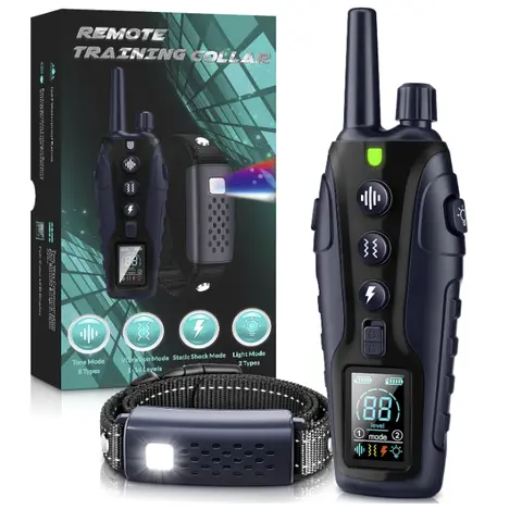 TQT Dog Training Collar - Remote Control 4000FT, 4 Training Modes, IPX7 Waterproof, Rechargeable E-Collar with Flash Light