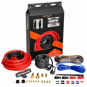 4ga Amp Kit - 4 Gauge AWG Amplifier Wiring Kit for Car Subwoofers Speakers Audio System, Complete Amp Installation Kit with 20ft Power Ground Cable, RCA Cables, Fuse Holder, Speaker Wire