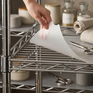 10 Pack 18 x 48 Inch Clear Heavy Duty Waterproof Non Adhesive Plastic Wire Shelf Liner Mat for Wire Shelving Metal Rack Kitchen Shelves Shoe Rack