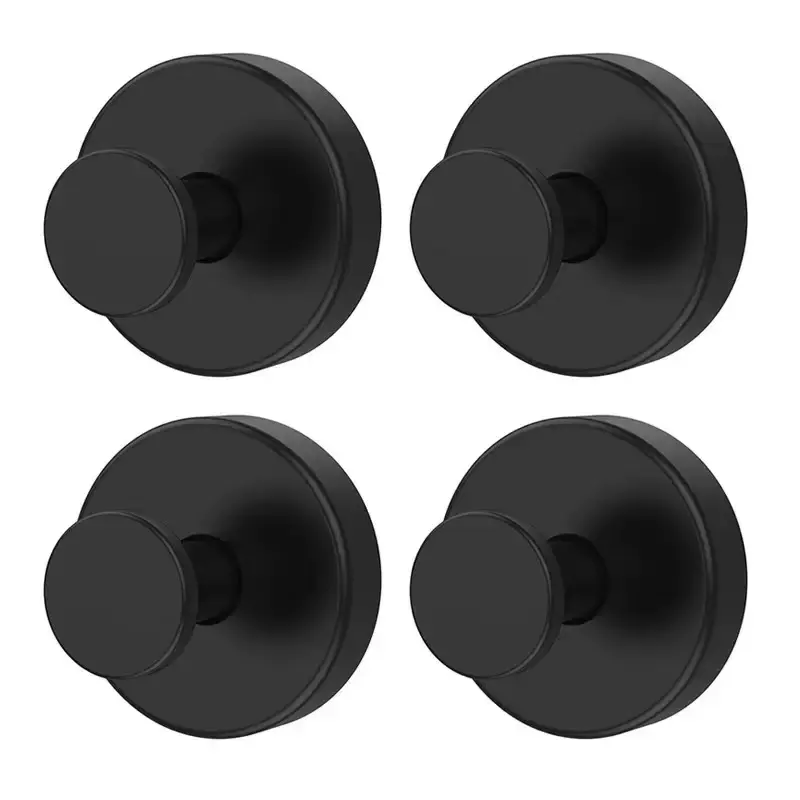 4-Pack Stainless Steel Strong Suction Cup Hooks, No-Drill Heavy-Duty Hangers for Wreaths & Hanging Items on Glass/Mirror, Bathroom Shower Wall, Multi-Purpose Home Organizer Gadgets