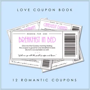 Romantic Love Coupon Book Boyfriend Girlfriend Husband Birthday Wedding anniversary coupon couple coupon book couples valentine's day gifts