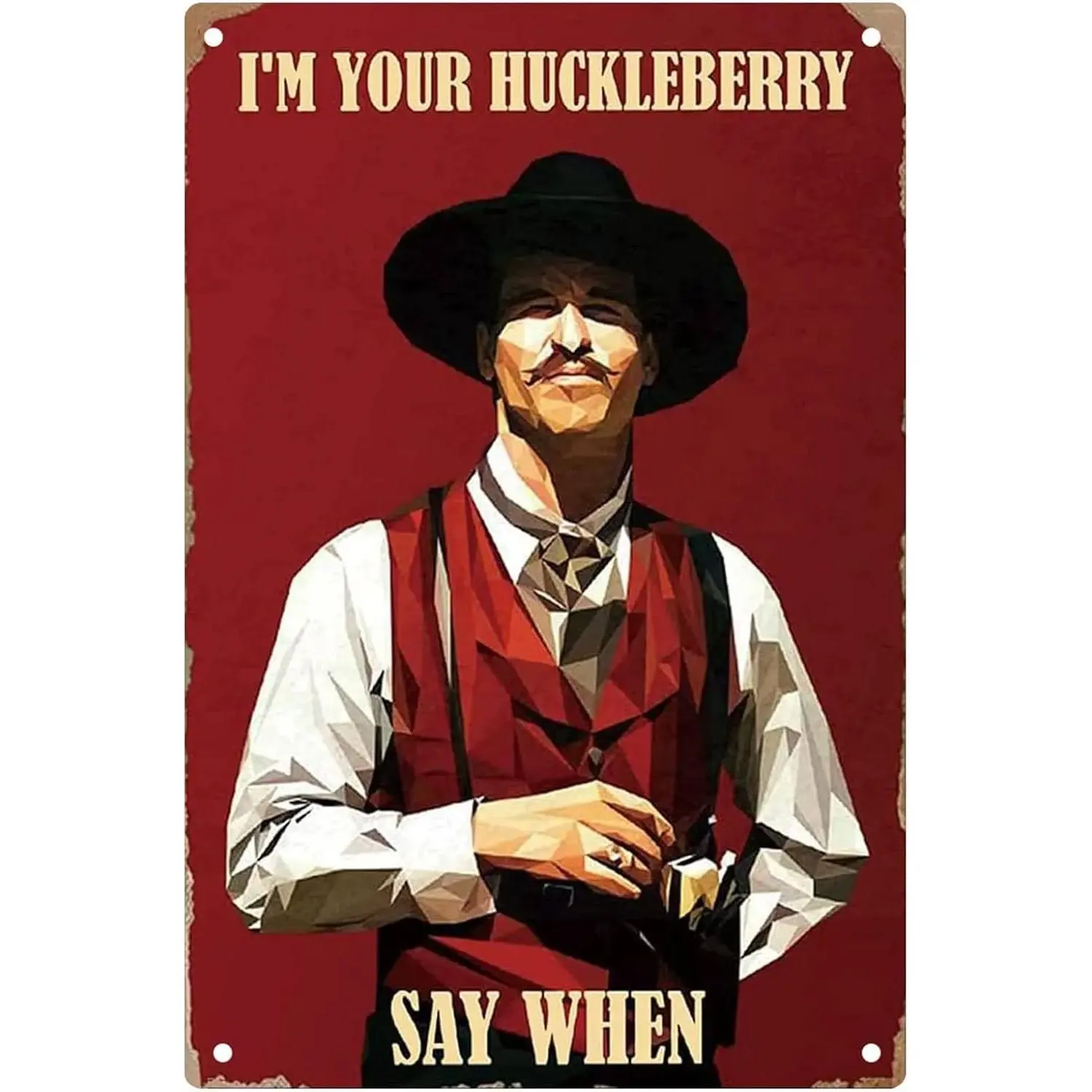 Man Cave Decor West Cowboy Movie Metal Sign, Doc Holiday Tombstone aluminum signs Vintage Movie Posters,8x12 inches Western Decor Retro Wall Art Tin Signs, Cowboy Decor Gift for Tombstone Fan