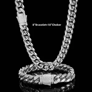 Artificial Diamond Gemstone Choker Set - 18in Neck Necklace, 8in Bracelet Jewelry for Young Couples, Couple Gift
