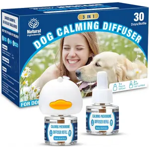 Dog Calming Pheromones Diffuser: 6-in-1 Kit Appeasing Pheromone Diffuser to Calm (2 Plugin+4x48ml Refills) for Comfort Reduces Stress Anxiety, Long-Lasting Appeasing Pheromone for Pet Dog Cat (6in1)