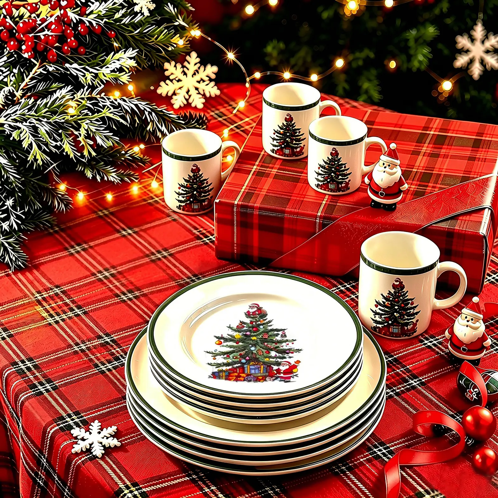 12-piece Christmas plate set