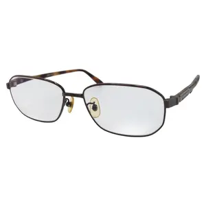 Pre-owned BURBERRY Stainless Small Leather Goods Metal Eyeglass Frame