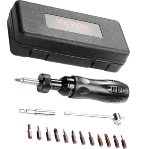 VEVOR Torque Screwdriver, 1/4" Drive Screwdriver Torque Wrench, Electrician Torque Screwdriver with Scale, 10-70 in/lbs Torque Range, 1 in-lbs Torque Increment Torque Screwdriver with Bits & Case