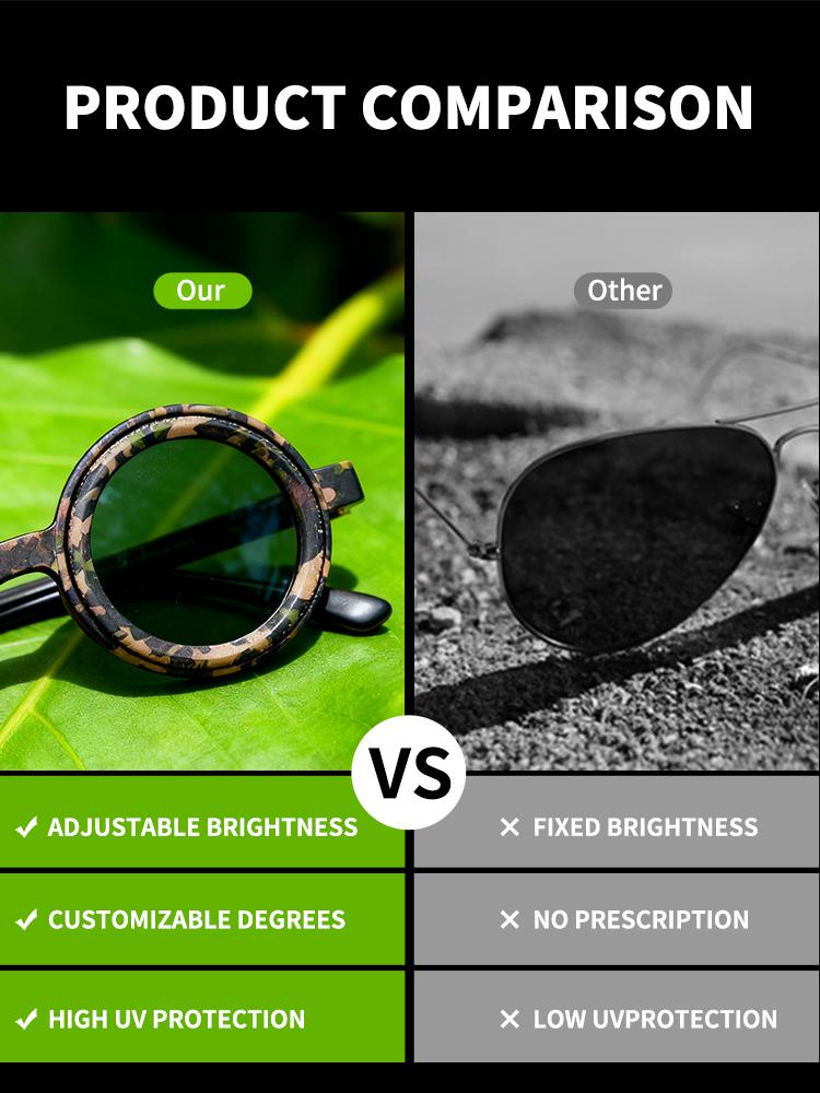 【Black Friday】Cyxus Adjustable ND Filter Sunglasses with 9-Step Light Reduction Polarized UV400 Vintage Punk Style Unisex Shades for Outdoor Travel - P1323