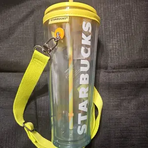 Starbucks Tumbler Summer 2025 cup with carrier yellow New Drinkware