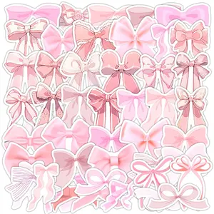 Bow Series Sticker, Cute Bow Pattern Decorative Sticker, DIY Decals for Scrapbooking, Journaling, Water Bottle, Laptop, Phone Case, Protector