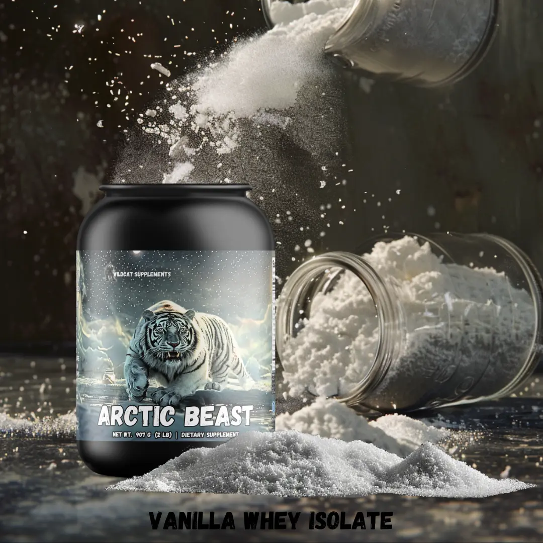 WildCat Supplements Arctic Beast Protein Powder - 2lb, 24g Whey Protein, 5147mg BCAA, Low Sugar Content