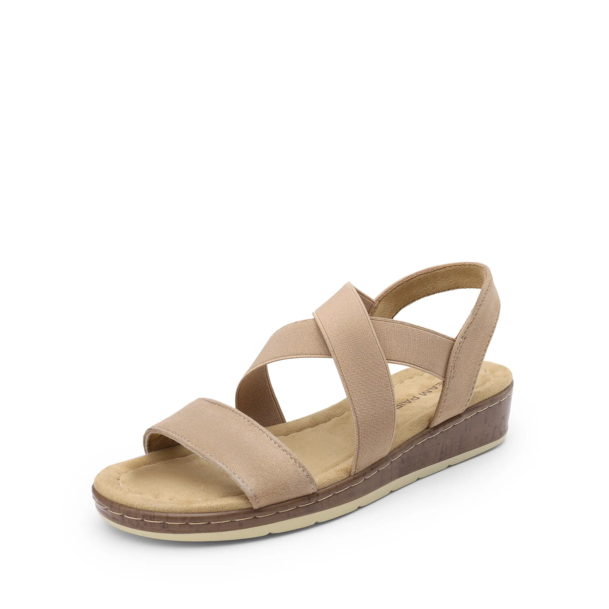 Dream Pairs Women's Beige Strappy Flat Heel Wedge Sandals - Comfy Daily Wear Footwear for Summer Walking, Daily Wear Sandals, Flat Heel Sandals