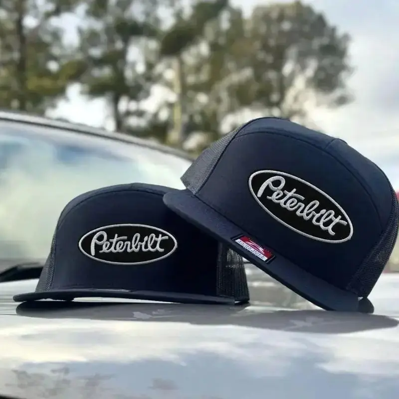 New 2026 Peterbilt Embroidered Trucker Hat, Adjustable Snapback Mesh Cap for Men Women, Classic Truck Driver Outdoor Summer Hat