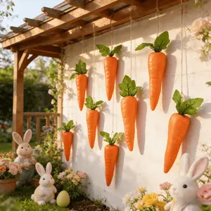 Easter Holiday Artificial Carrot Decorations, 6pcs Easter Party Props, Party Activity Artificial Props, Festive Decoration
