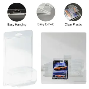 50Pcs Clear Foldable Model Car Display Protector Case , Dustproof Plastic Clamshell Compatible with HWP Car Culture Models 19x14.8x5cm
