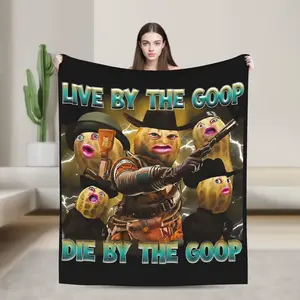 Live By The Goop Die By The Goop Funny Peanut Meme Print Flannel Blanket Cooling Blanket Homegoods Soft Cozy For Bedroom Living Room Sofa Couch For Meme Lovers Teens Adults Perfect Gift