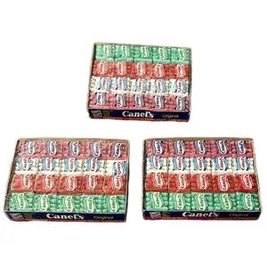 3-Pack Canels Original Chewing Gum - 20 Pieces Per Pack - Mexican Candy Gum Snack with Tutti-Frutti Peppermint Cinnamon & Spearmint Flavors juicy fruit Fruity outdoorfun