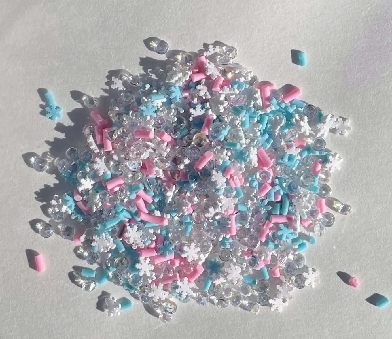 Snowflakes and sprinkles polymer clay mix - Fimo clay mix,