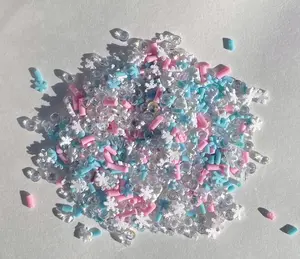 Snowflakes and sprinkles polymer clay mix - Fimo clay mix,