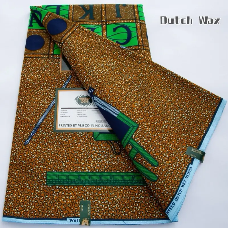 Ankara Wax Dutch Cotton Fabric 6 Yards - Printed by Visco in Holland