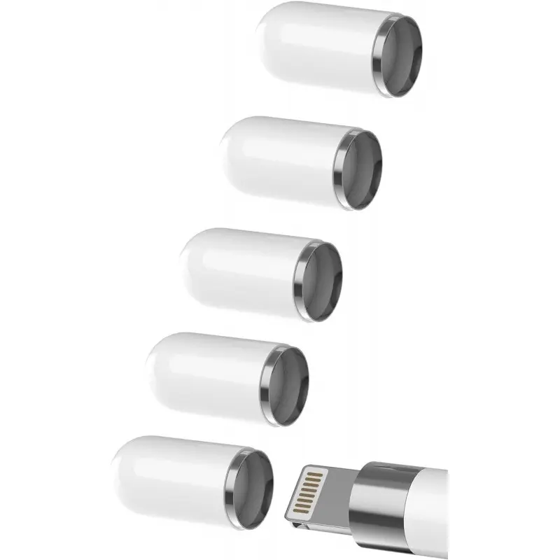 [5 Pack] Pencil Cap Accessories for Apple Pencil 1st, Replacement Cap Top Magnetic Adapter Stylus Tip Protective Cover for Apple Pencil iPad Pro Pen