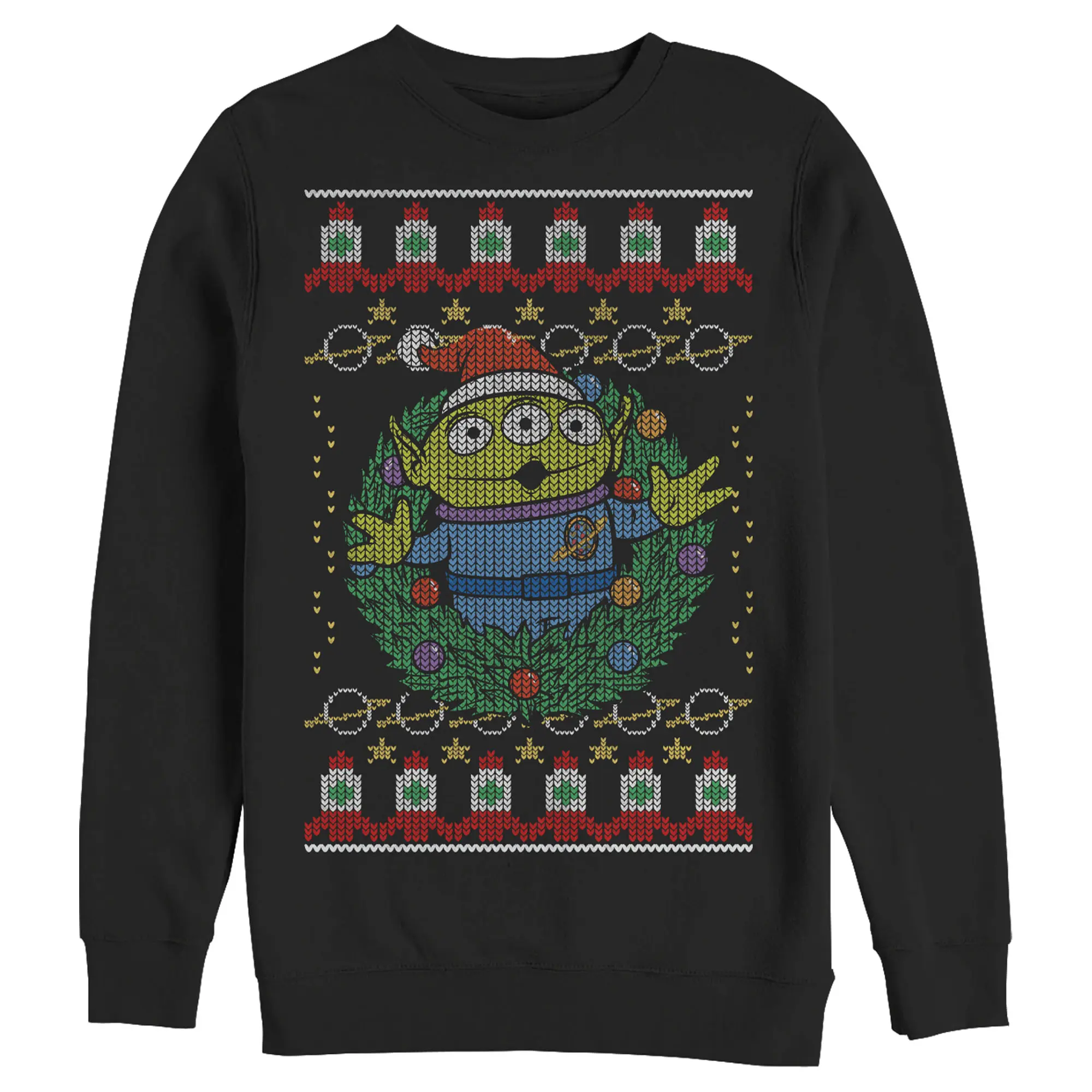 Men's Toy Story Ugly Christmas Alien Wreath Sweatshirt