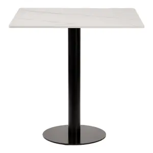 White Sintered Stone Marble-like Table with Base