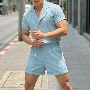 INCERUN Men's Old Money Stripe Set Minimalist Vacation Clean Fit Summer