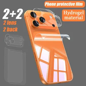 (2 hydrogel back films + 2 HD lens protectors), hydrogel Protective back protectors for iPhone 17 series Accessories, soft to the touch. Scratch-resistant and fingerprint-resistant, lens protectors provide full screen coverage.