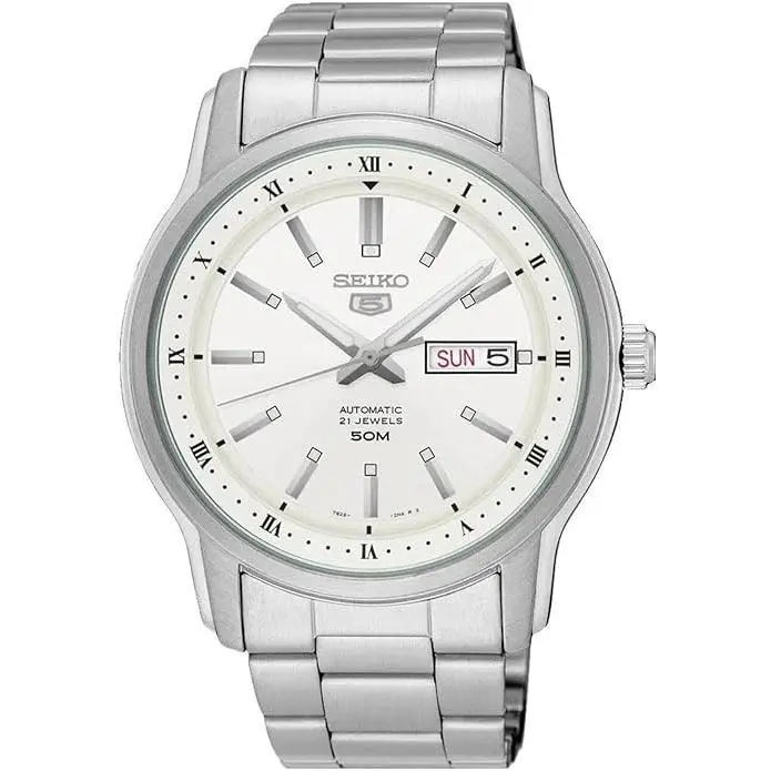 Seiko Series 5 Automatic White Dial Mens Watch SNKP09 SNKP09K1