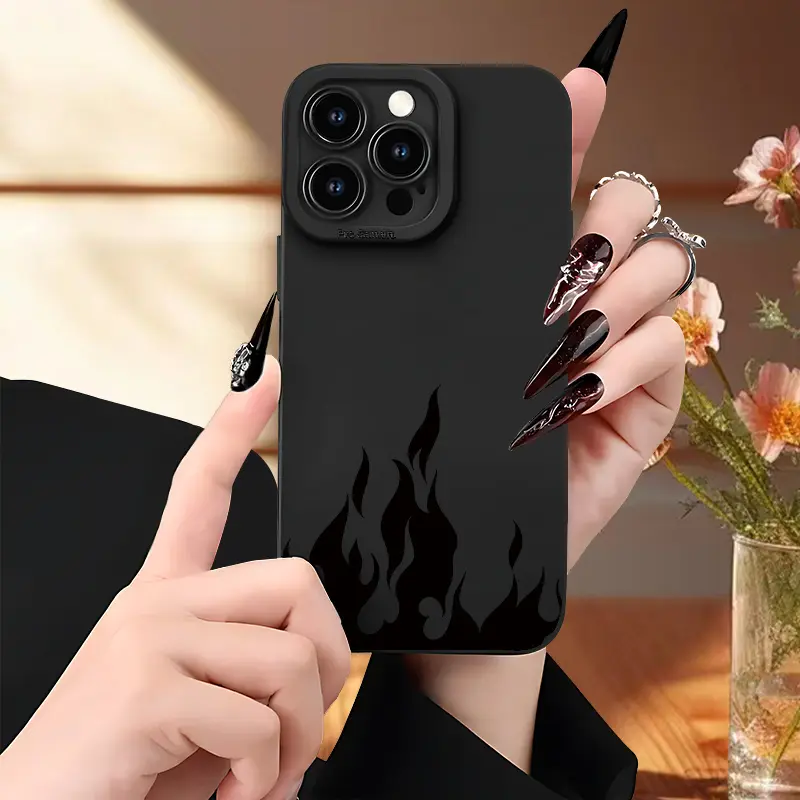 Black Eye Black Flame Smartphone Casing - Cellphone Handheld Accessories, Compatible with iPhone 11, X, 17 Series
