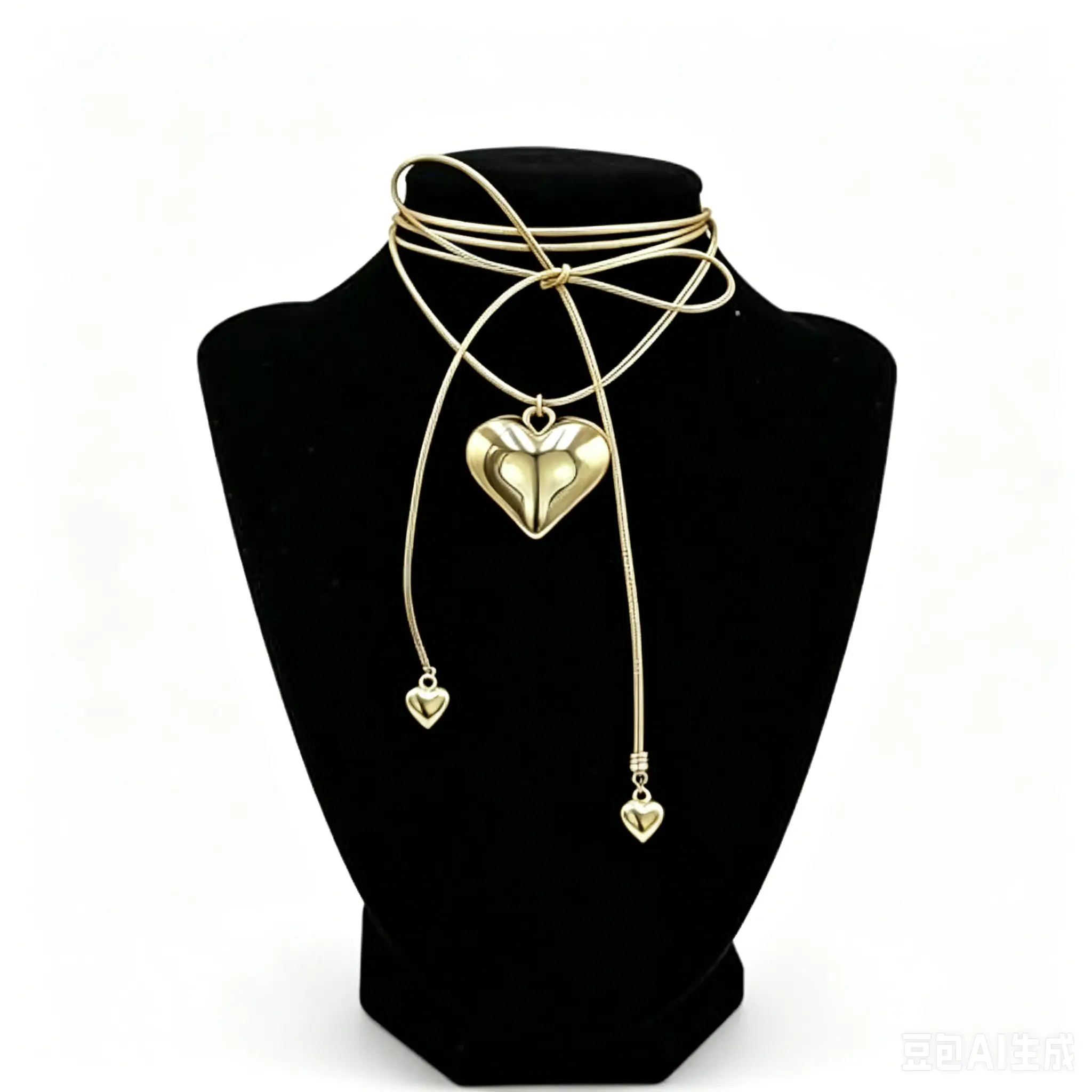 Women's Retro Classic Gold Heart Pendant Long Casual Daily Rope Cord Necklace - 140cm Adjustable Leather Lariat, Cute Costume Jewelry for Female Costume Lovers Birthday Gift, Metal Coating, Heart Necklace, Coated Metal, Gold Heart Necklace