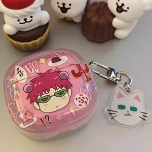 Cartoon pattern suitable for AirPods Pro 2/1/2/3/4 headphone case, with cat pendant, durable TPU case, creative cute case