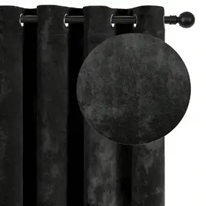 Velvet Blackout Curtains, Gromment top Installation, Easy Install Curtain, UV Protection Insulation, Thick, for Living Room Dining Bedroom Office Home Decor