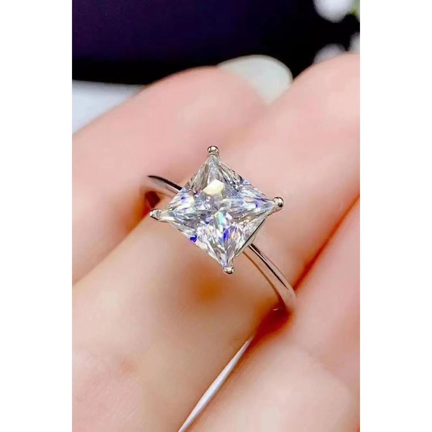 Women's 5 Carat Moissanite Single Stone Solitaire Ring, Fashion Accessory